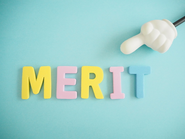 メリットMERITの単語と指差し棒